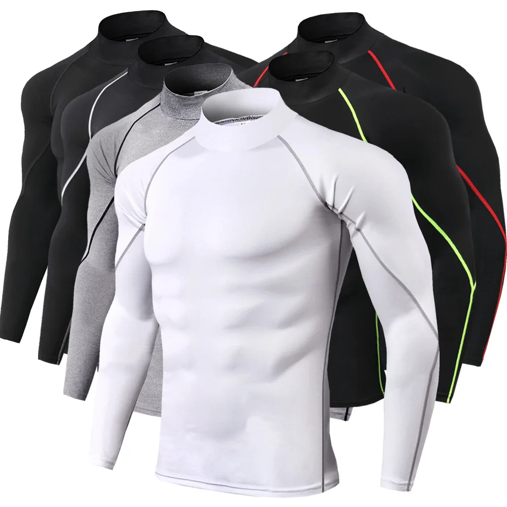 Top Trends: Men Bodybuilding Sport T-shirt Quick Dry Running Shirt Long Sleeve Compression Top Gym T Shirt Men Fitness Tight Rashgard Shoppable Styles