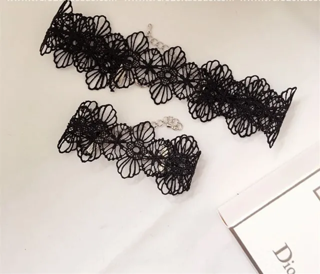 Black Lace Choker Necklace Boho Jewelry Set Black Lace Choker Necklace Boho Jewelry Set 2