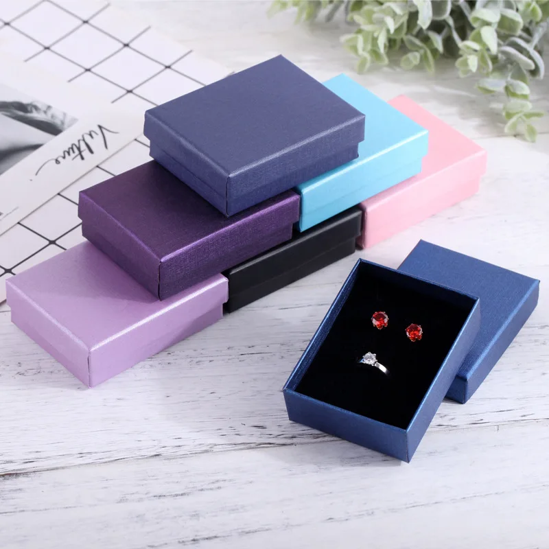 Top Trends: Cardboard Jewelry Box 7x9cm Necklace Earrings Bracelets Boxes Big Paper Gift Packaging With Black Sponge Can Personalized Logo Shoppable Styles