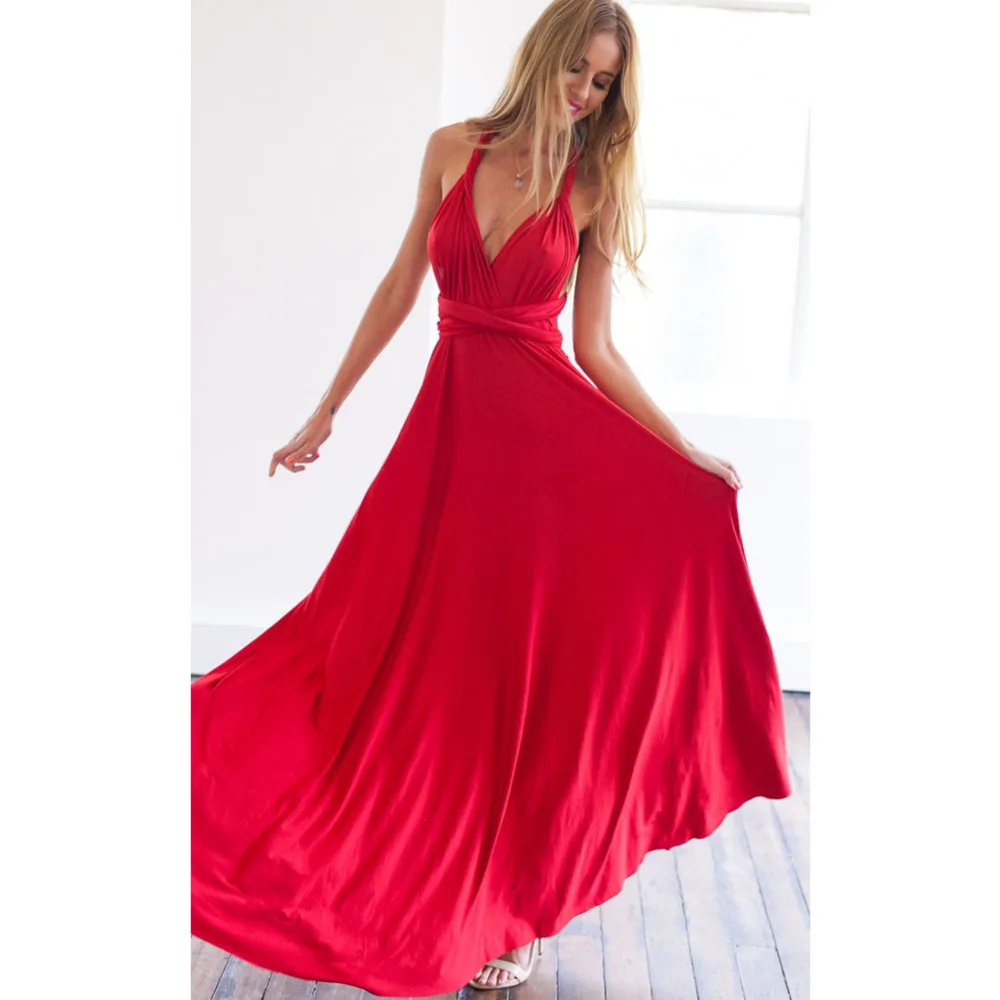 Top Trends: Sexy Women Multiway Wrap Convertible Boho Maxi Club Red Dress Bandage Long Dress Party Bridesmaids Infinity Robe Longue Femme Shoppable Styles