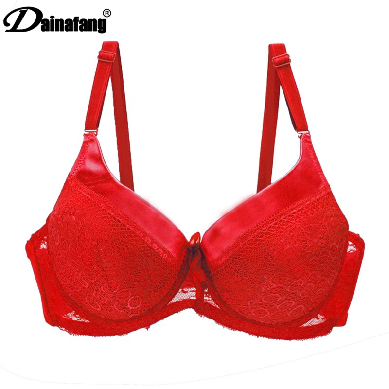 Top Trends: DaiNaFang Brand BCDE Cup Large Size Bras Back Closure Womens Underwear Bow Push Up Sexy Lady Female Lingerie Brassiere Shoppable Styles