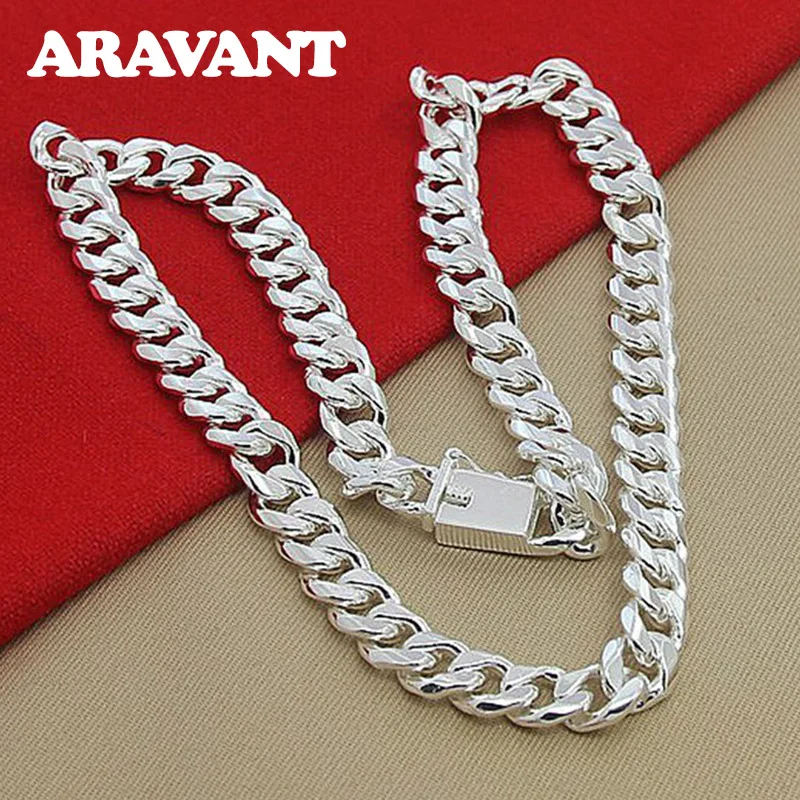 Top Trends: Aravant 10MM Men Necklace Chain 925 Silver Necklaces Fashion Jewelry Accessories Shoppable Styles