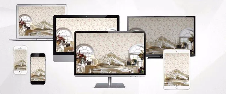 erinevates seadmetes kuvatud tapeet lillemustriga