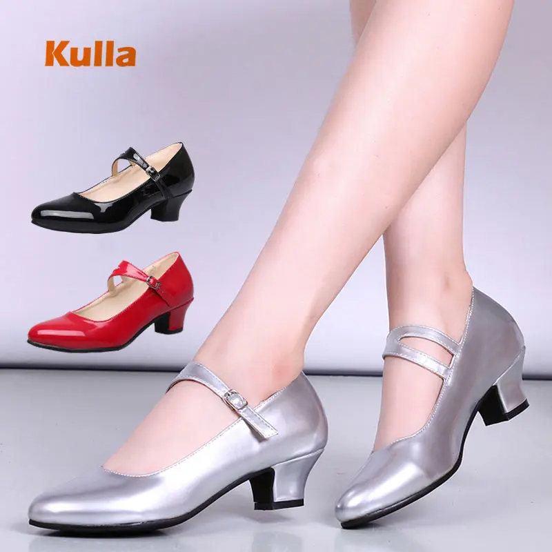 Top Trends: Woman Latin Dance Shoes Salsa Ballroom Dancing Shoes Ladies Middle Heel Closed Toe Modern Performance Women's Tango Dance Shoes Shoppable Styles