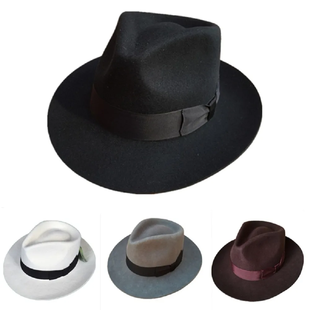 Top Trends: Hanshow Classic Men&#039;s Wool Felt Godfather Gangster Fedora Michael Jackson Gentleman Hat -Packed In Strong Cardborad Shoppable Styles