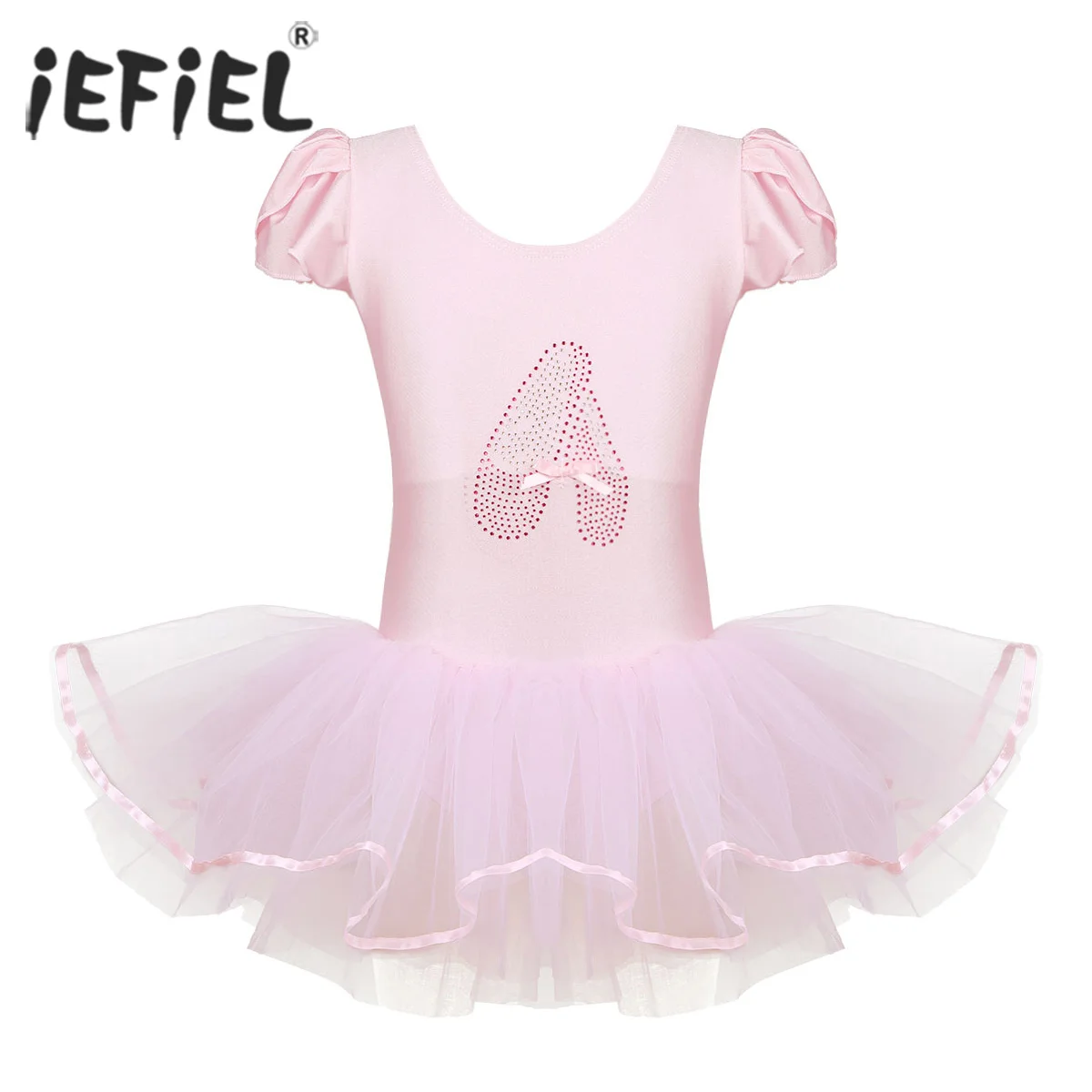 Top Trends: IEFiEL Kids Girls Ruffled Cap SleevesBallet Leotard Dancewear Sequined Ballerina Shoe Ballet Dance Gymnastics Leotard Tutu Dress Shoppable Styles