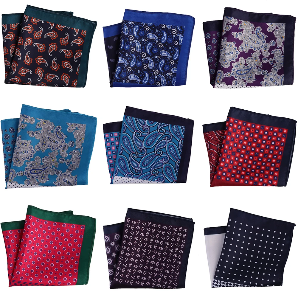 Top Trends: Tailor Smith Men's Hankerchief Paisley Polka Dot Floral Printed Hankies Polyester Hanky Business Pocket Square Chest Towel Gifts Shoppable Styles