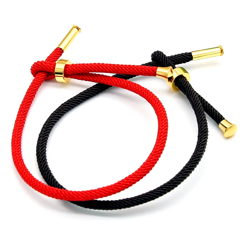 Top Trends: 24cm Red Thread Rope Couple Bracelet Gold Copper Milan Adjustable Thread Twine Bracelet Bangle For Men Women DIY Jewelry Making Shoppable Styles - Image 2