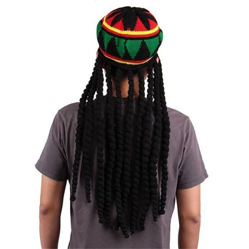 Top Trends: Men Women Jamican Rasta Hat Dreadlocks Wig Bob Marley Caribbean Fancy Dress Prop Unisex Knitted Beanie Hat Shoppable Styles