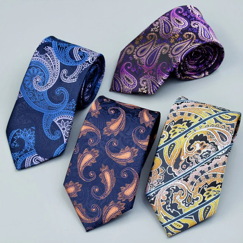 Top Trends: 2023 Fashion Mens Ties Neckties 8 Cm Classic Paisley Ties For Men Formal Wear Business Wedding Suit Jacquard Woven Ties Shoppable Styles