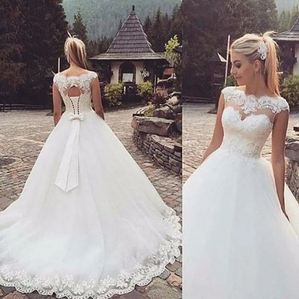 Top Trends: Cap Sleeve Bohemian Wedding Dresses 2018 Hot Plus Size A-Line Vestido De Noiva Open Back Bridesmaid Dresses Custom Made Size Shoppable Styles