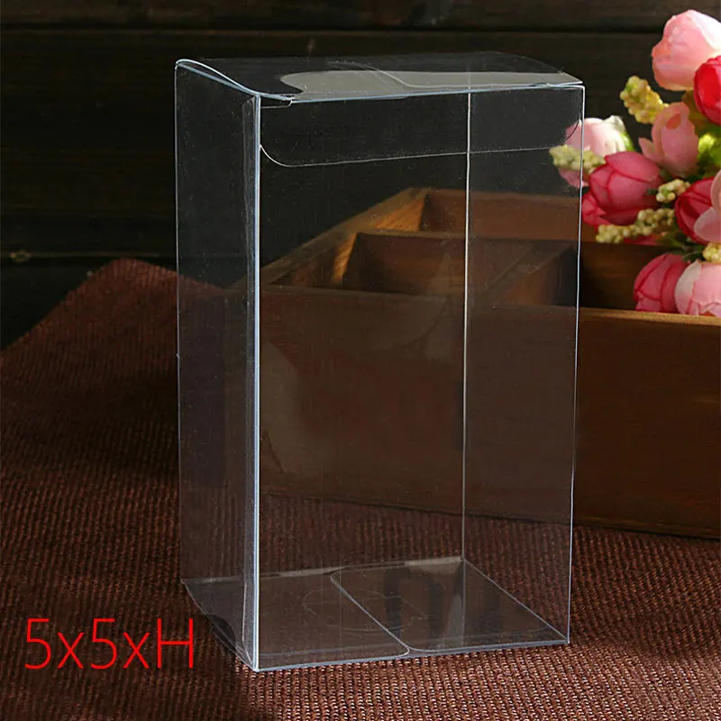 Top Trends: 50pcs 5x5xH Plastic Box Storage PVC Box Clear Transparent Boxes For Gift Boxes Wedding / Tool / Food / Jewelry Packaging Display DIY Shoppable Styles