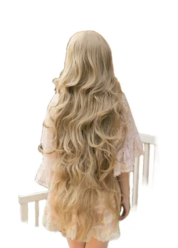 Top Trends: QQXCAIW Women Girls Long Wavy Cosplay Blonde 100 Cm Super Long Heat Resistant Synthetic Hair Wigs Shoppable Styles