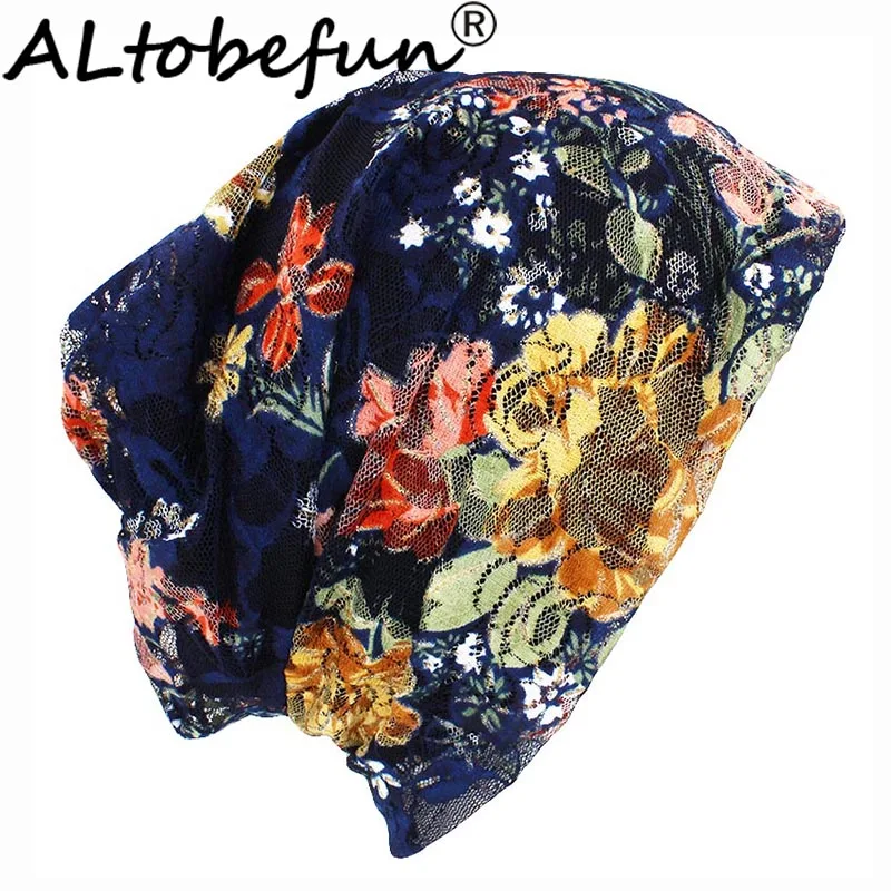 Top Trends: ALTOBEFUN Autumn Spring Thin Women Skullies Beanies Lady Fashion Lace Design Hats For Girl Hot Feminino Turban Caps HT901 Shoppable Styles