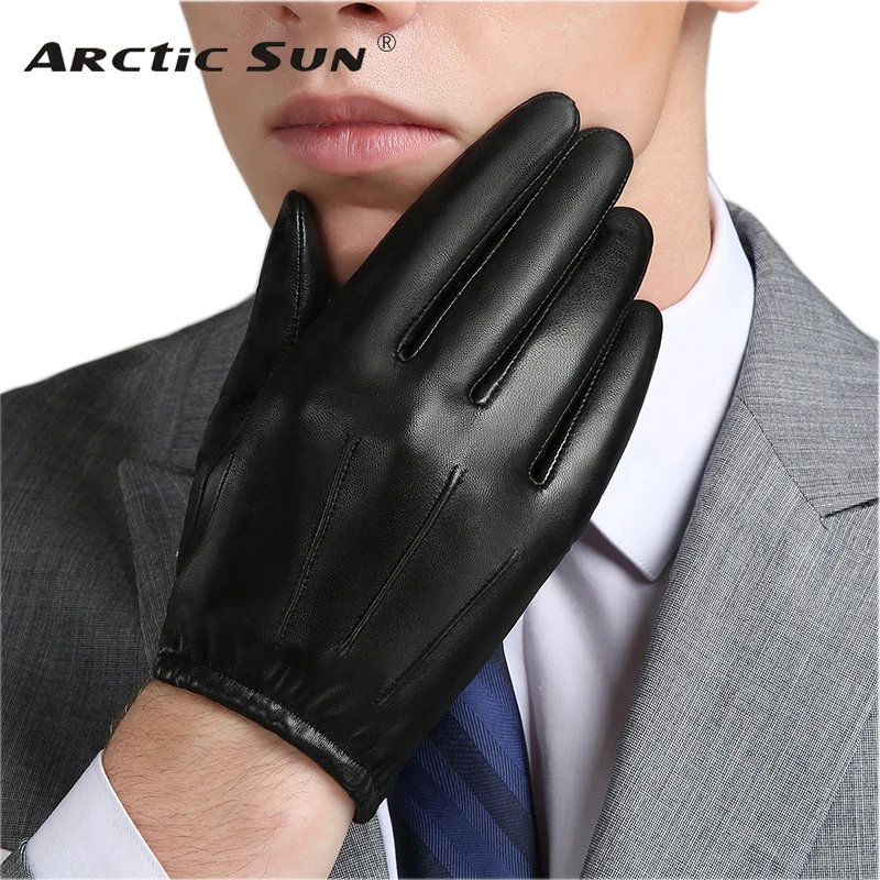 Top Trends: Genuine Leather Men Gloves Autumn Winter Plus Thin Velvet Fashion Trend Elegant Male Leather Glove For Driving M18001 Shoppable Styles