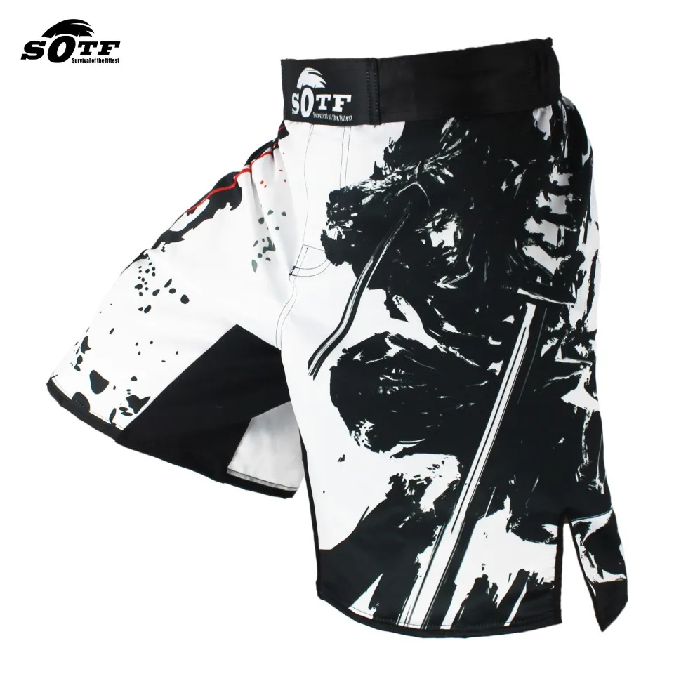 Top Trends: SOTF Black Elastic Waist Bushido Fitness Fierce Ninja Combat Sport Shorts Tiger Muay Thai Mma Shorts Boxing Clothing Thai Boxing Shoppable Styles