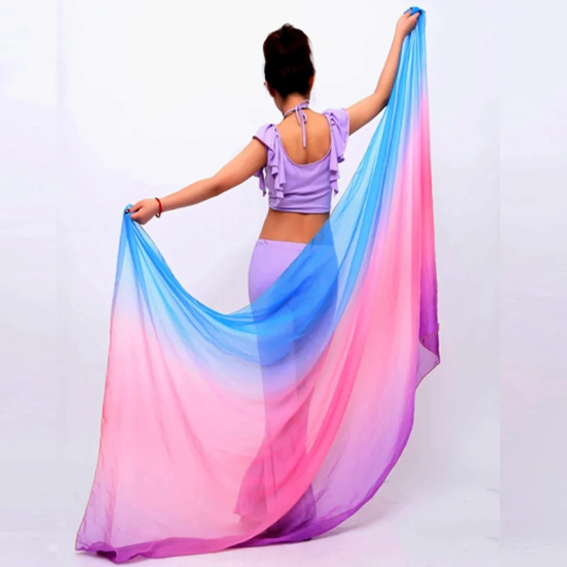 Top Trends: Belly Dancing Costumes Chiffon Yarn Scarf Solid Belly Dance Veils Stage Performance Props SH98 Shoppable Styles