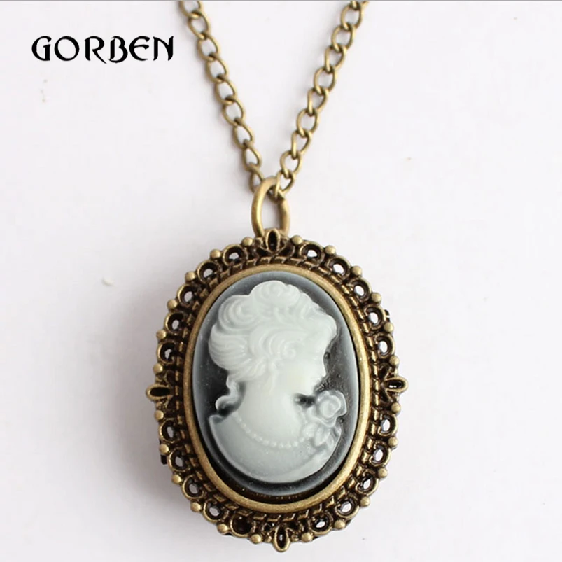 Top Trends: Bronze Quartz Pocket Watch Vintage Beauty Lady Icon Pocket Fob Watches Necklace Chain Girl Women Watches Relogio De Bolso Shoppable Styles