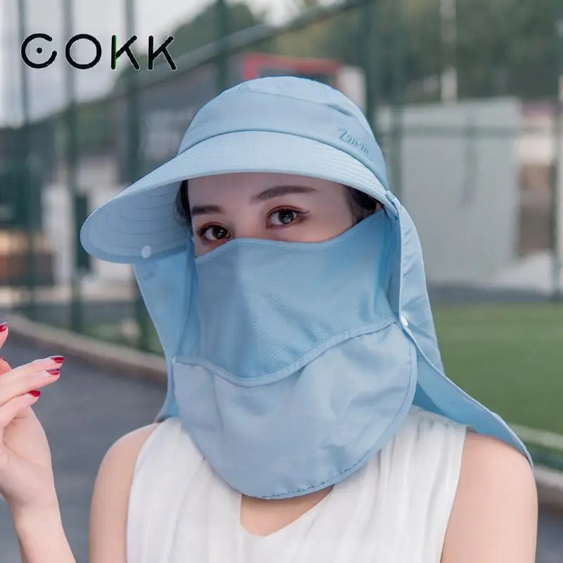 Top Trends: COKK Summer Hats For Women Sun Hat With Breathable Suncreen Outdoor Bicycling Beach Cap Visor Wide Brim Sunhat Female New Shoppable Styles