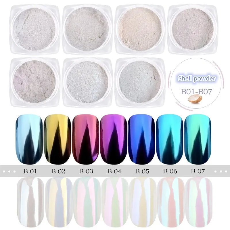 Top Trends: 1g / Box Pearl Shell Chameleon Mirror Nail Powder Glitters Nail Art Chrome Pigment Dust Manicure Decoration Shoppable Styles