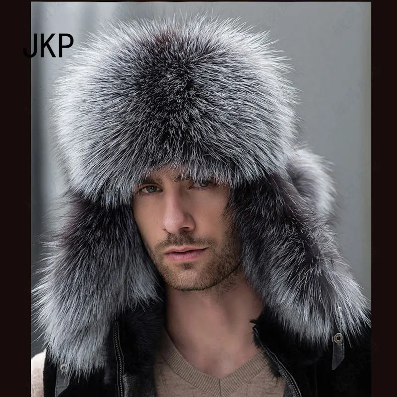 Top Trends: JKP 2022 Genuine Silver Fox Fur Winter Hats Men Real Raccoon Fur Lei Feng Cap For Russian Keep Warm Bomber Leather Hat 1002 Shoppable Styles