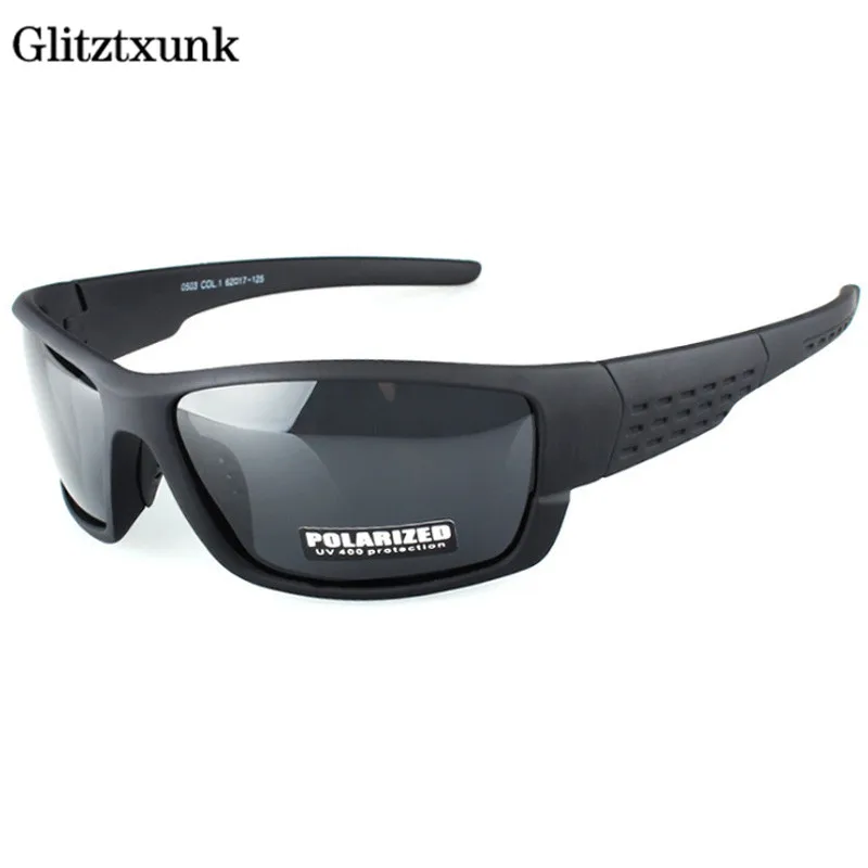 Top Trends: Glitztxunk Polarized Sunglasses Men Brand Designer Square Sports Sun Glasses For Men Driving Black Frame Goggle UV400 Okulary Shoppable Styles