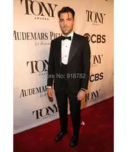 Traje Homme 2017 Diseño Marca Italiana Alcanzó Solapa Negro Partido Prom de La Boda de Los
