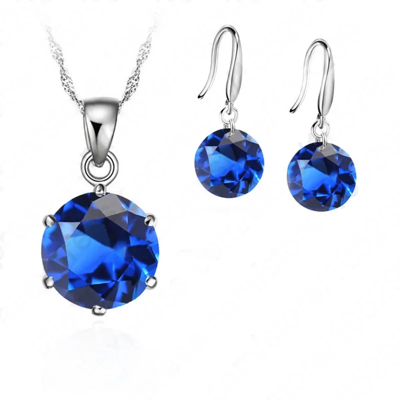 Top Trends: New Fashion Crystal Jewelry Set Cubic Zirconia CZ Pendant Necklace 925 Sterling Silver Jewelry Set Gift For Women Lovers Shoppable Styles - Image 2