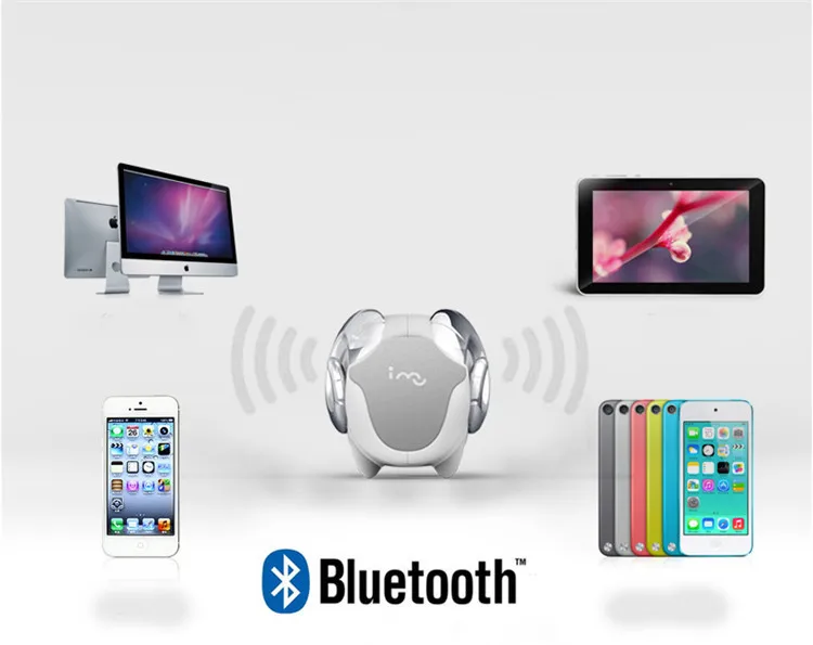 valge oina kujuline kõlar, millel on bluetooth ühendus