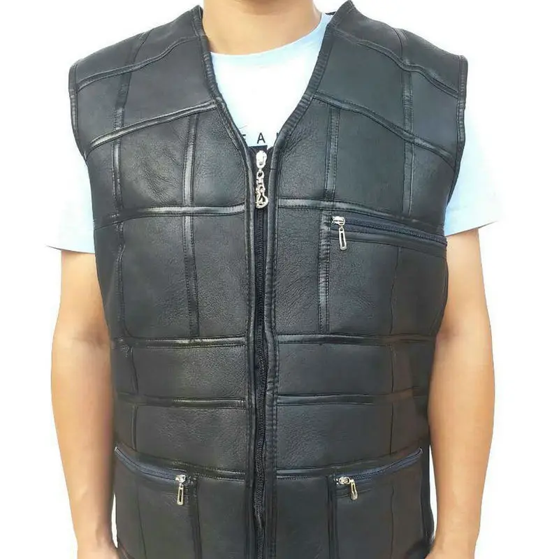 Top Trends: New Fashion, tank Top Men, real Sheepskin Vest, leather Vest, men's Suit, leather Jacket, thickening, inch To Be Customized Shoppable Styles - Image 2