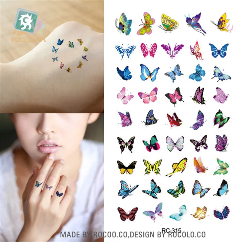 Top Trends: Body Art Waterproof Temporary Tattoos For Women 3D Beautiful Butterfly Design Small Arm Tattoo Sticker Wholesales RC2315 Shoppable Styles