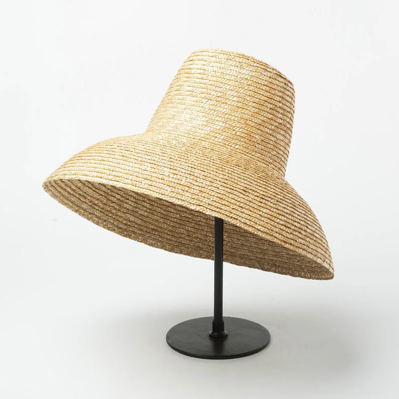 Top Trends: New Popular Lamp Shape Sun Hat For Women Big Wide Brim Summer Beach Hat Ladies High Top Straw Hat UV Protection Derby Travel Hat Shoppable Styles