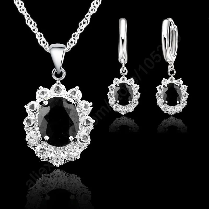 Top Trends: Elegant Princess Kate Wedding Engagement Necklace Earring Jewelry Sets 925 Sterling Silver Cubic Zirconia Crystal Gifts Shoppable Styles