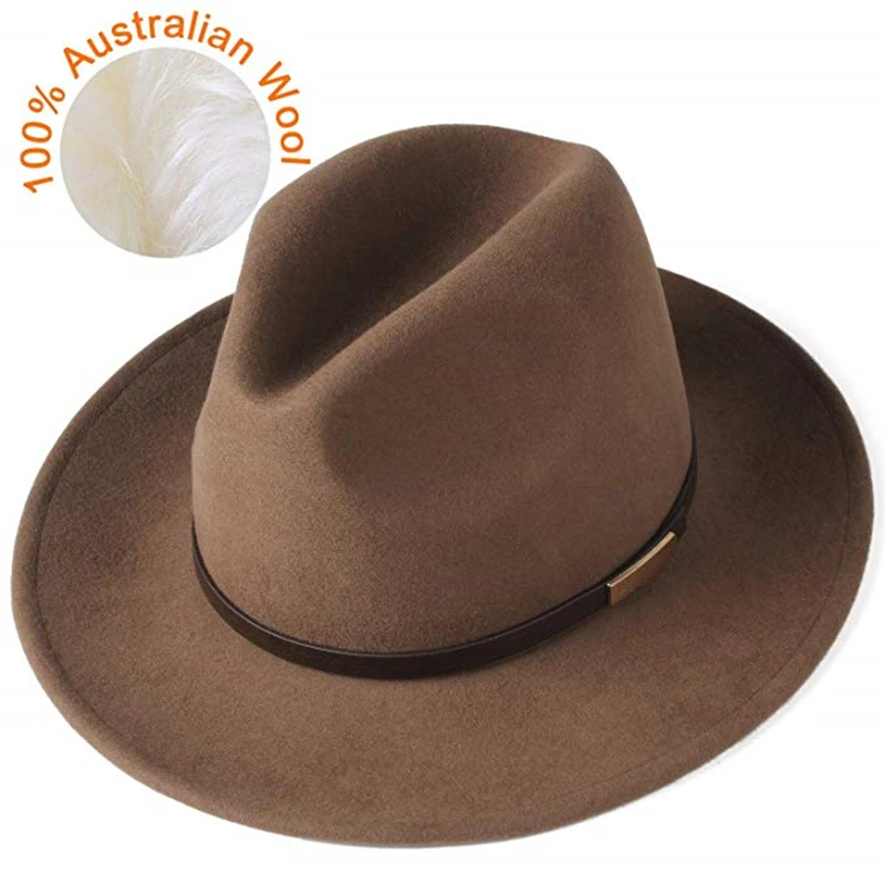 Top Trends: FURTALK Fedora Hat For Women Men 100% Australian Wool Felt Wide Brim Hat Vintage Jazz Fedora Hat Couple Cap Winter Chapeau Femme Shoppable Styles