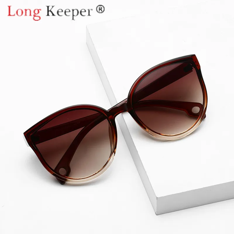 Top Trends: LongKeeper Sunglasses Cat Eye Women Men Sun Glasses Eyewear Eyeglasses Plastic Frame Clear Lens UV400 Shade Fashion Driving New Shoppable Styles