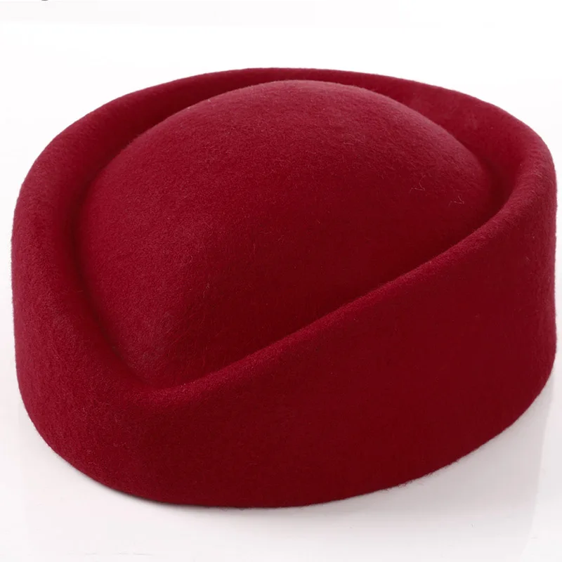 Top Trends: Top Quality Women Wool Felt Beret Hat Teardrop Fancy Stewardess Air Hostesses Pillbox Hat Millinery Fascinator Base Cap Shoppable Styles - Image 3