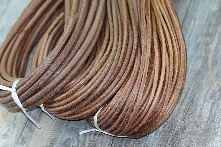 Top Trends: 2Meter High Quality Dark Antique Brown 1-8mm Round Genuine Leather Jewelry Cord String Lace Rope DIY Necklace Bracelet Findings Shoppable Styles