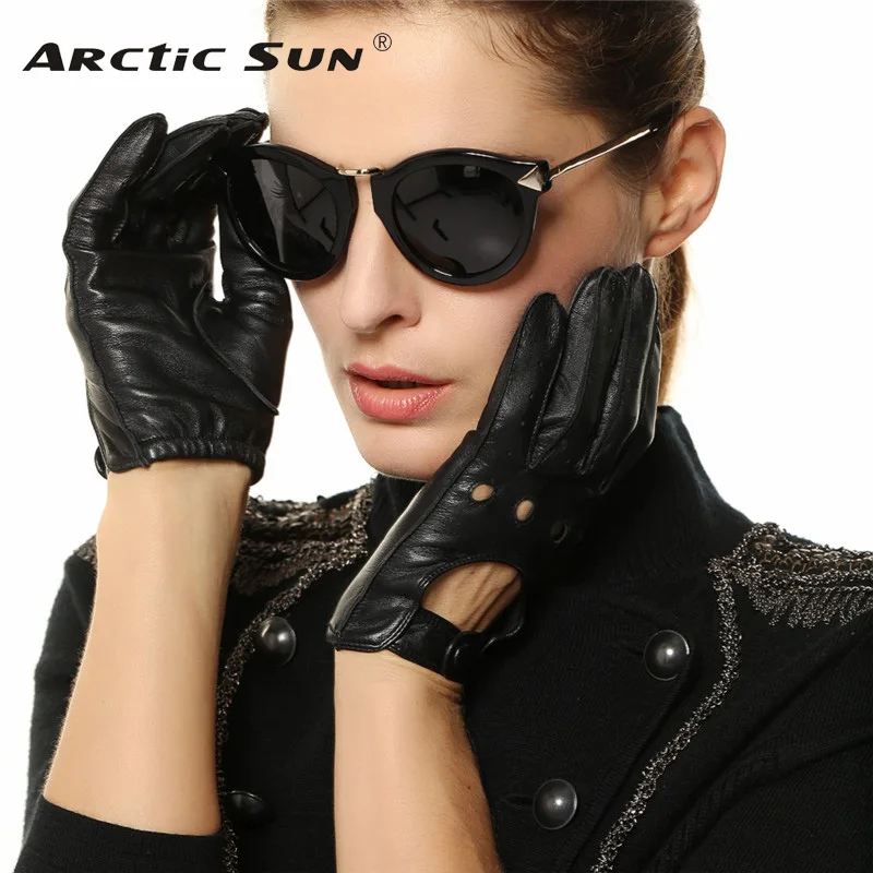 Top Trends: Fashion Women Sheepskin Gloves Genuine Leather Thin Breathable Elegant Lady Five Fingers Driving Glove L117W Shoppable Styles