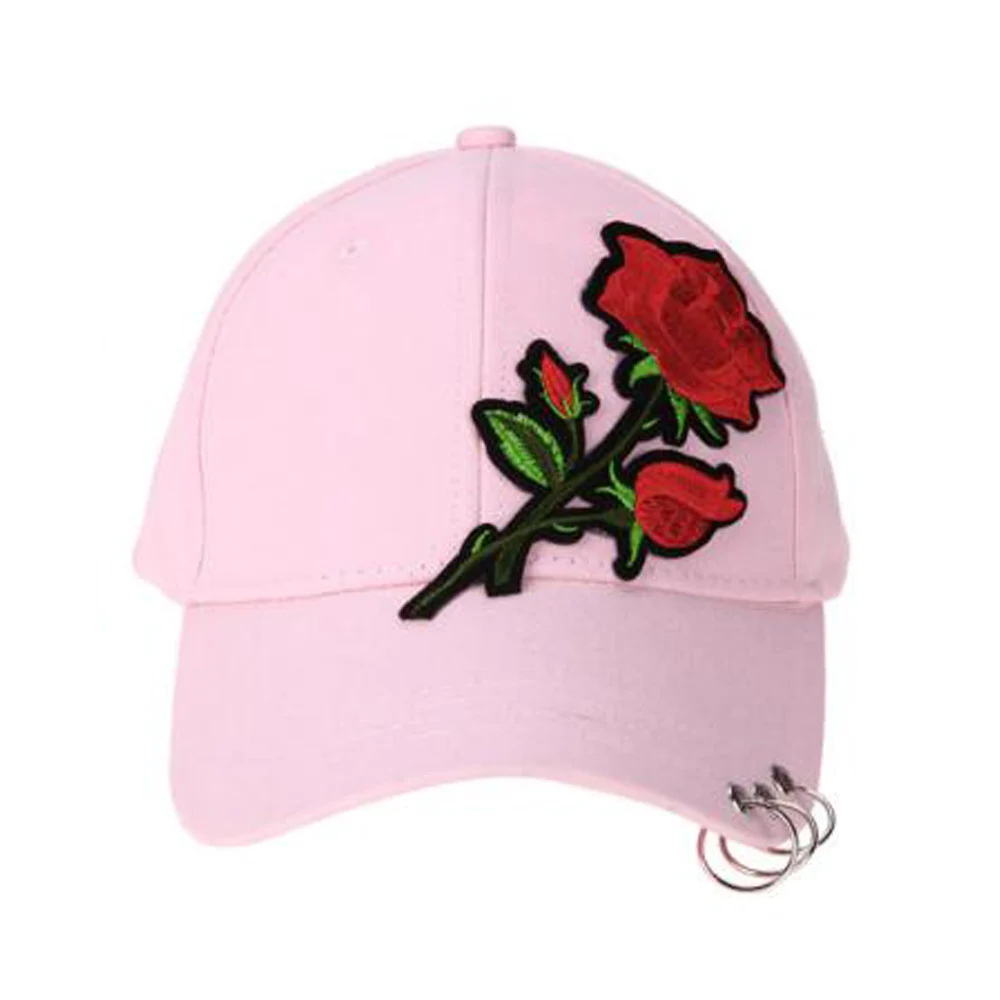 Top Trends: Women Men Hip Hop Kpop Snapback Baseball Cap Big Rose Flower With Rings Sport Dancing Travel Dad Hat Caps Streetwear Adjustable Shoppable Styles - Image 4