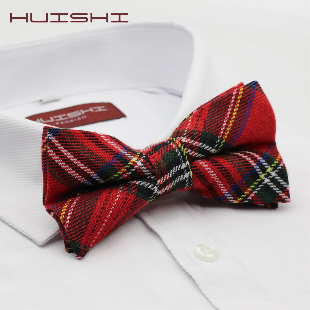 Top Trends: HUISHI High Quality Fashion Casual Men Polyester Check Bowtie Men's Bow Ties For Butterfly Cravat Stripe Checks Tuxedo Red Bow Shoppable Styles