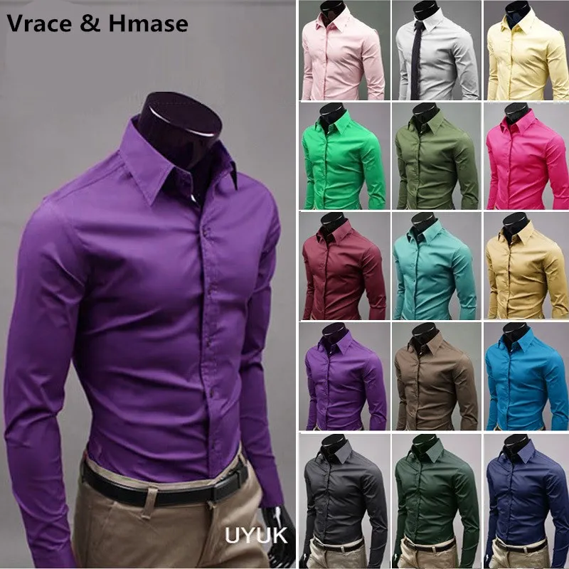 Top Trends: 20 Color Quality Anti-Wrinkle Long Sleeve Turn-down Collar Men Shirt Business Fashion Casual Solid Gentry Camisa Masculina M-5XL Shoppable Styles