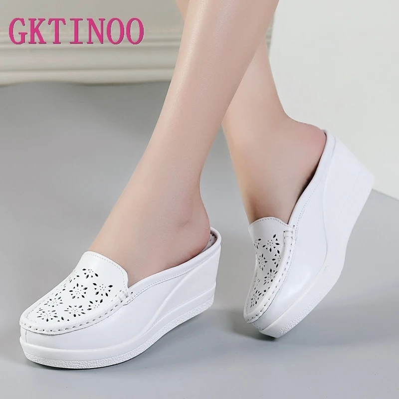 Top Trends: GKTINOO Summer Woman Shoes Platform Slippers Wedge Flip Flops Women High Heel Slippers For Women Casual Sandals Female Shoes Shoppable Styles