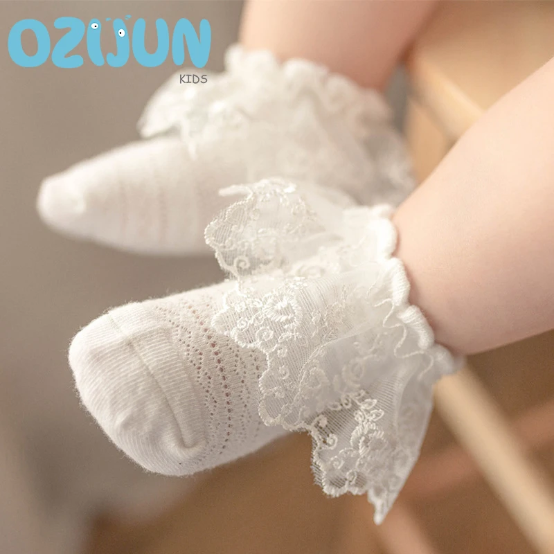 Top Trends: New Summer 0-3 Y Baby Girls Lace Socks Breathable Mesh Socks Children&#039;s Princess Cotton Socks White Pink Yellow Cute Shoppable Styles