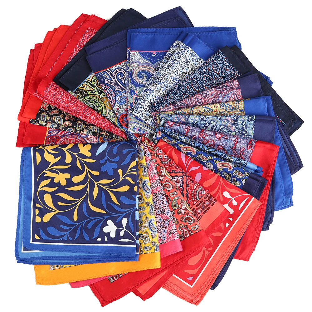 Top Trends: Tailor Smith Men Paisley Pocket Square Microfiber Print Men Hankerchiefs Blue Burgundy Floral Hankies New Fashion Men Suit Hanky Shoppable Styles