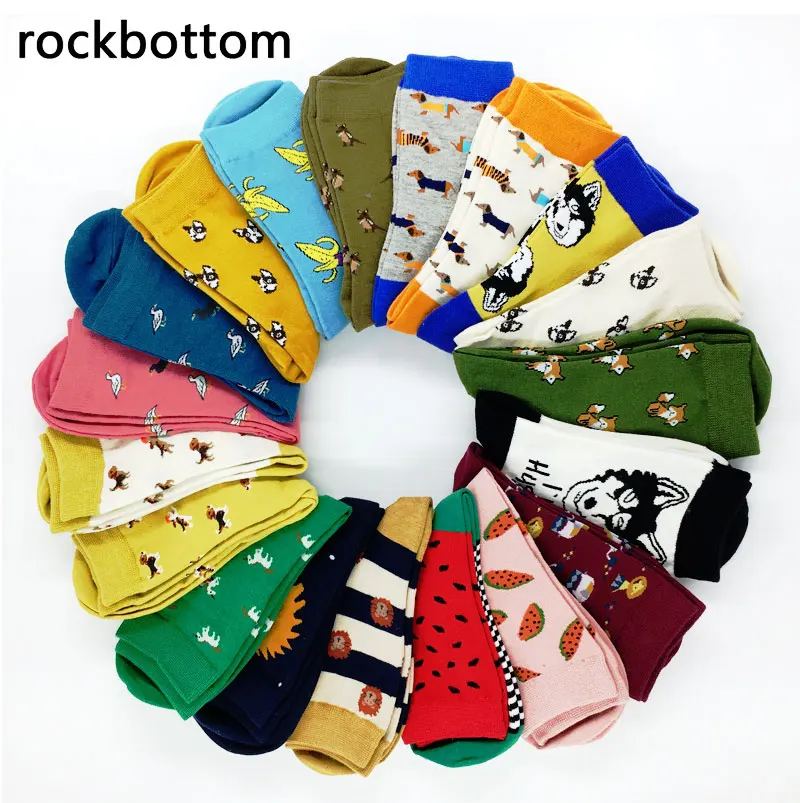 Top Trends: 35-43 Autumn Animal Socks Colorful Sausage Dog Cotton Cartoon Couple Socks Breathable Absorbent Support Wholesale Zoo Shoppable Styles