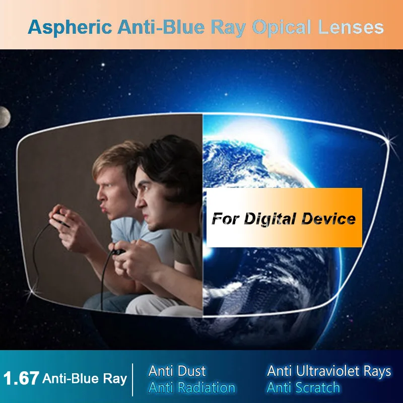 Top Trends: 1.67 Anti-Blue Ray Single Vision Men And Women Optical Lenses Prescription Vision Correction Lenses For Digital Devices Shoppable Styles