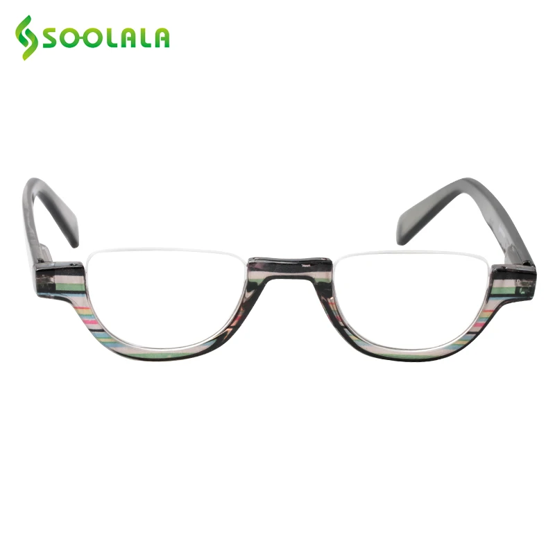 Top Trends: SOOLALA Flat Top Semi-Rimless Reading Glasses Women Men 2018 New Cheap Presbyopia Reading Glasses With Leather Case + 1.0 To 4.0 Shoppable Styles