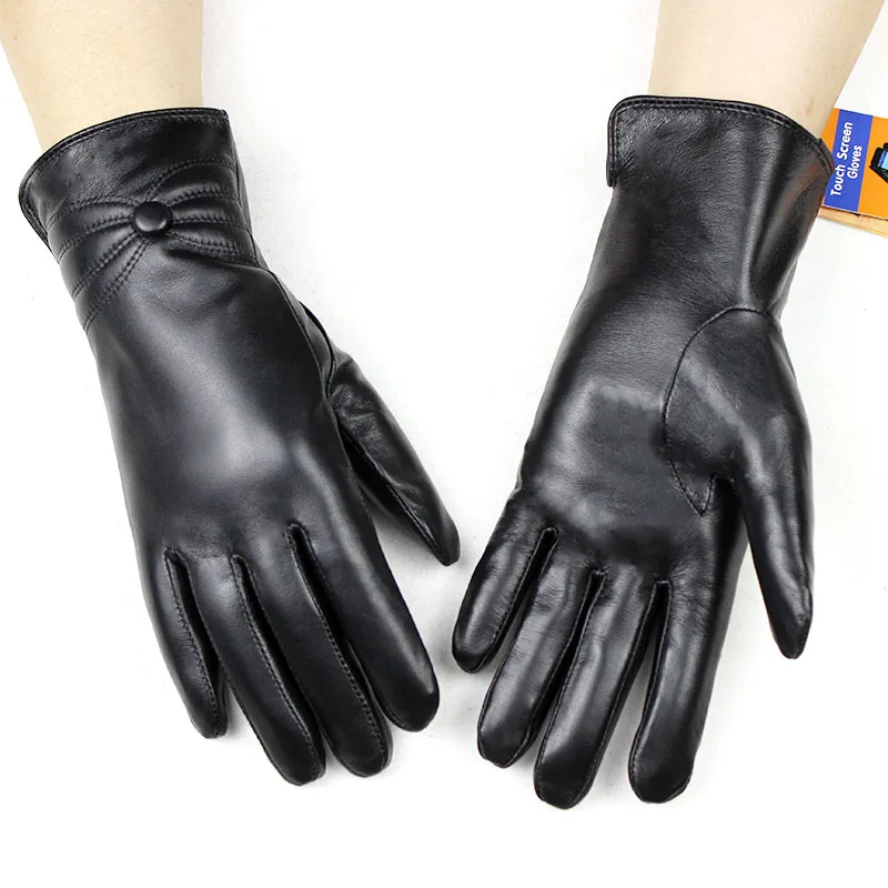 Top Trends: Winter Thickened Warmth Touch Screen Sheepskin Gloves Female Leather White Rabbit Fur Lining Outdoor Windproof Increase Finger Shoppable Styles