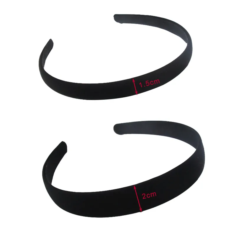 Top Trends: Black Simple Wide Headband 1.5 2 2.5 3 4cm Girl Women DIY Jewelry Bezel Material Cloth Hair Bands Semi-finished Hair Accessories Shoppable Styles - Image 2