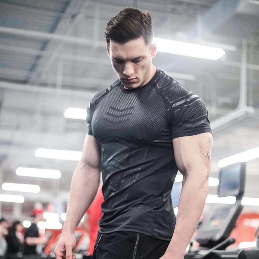 Top Trends: Men Gyms Fitness T-shirt Compression Skinny Bodybuilding T Shirt Muscle худи Male Summer Casual Workout Tee Tops Brand Clothing Shoppable Styles